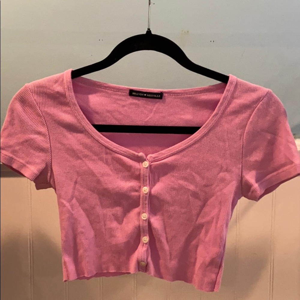 Pink brandy Melville button up shirt